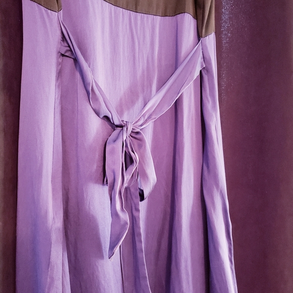 👗 MAC & JAC - Silk black, violet & brown dress - Size XL - Picture 5 of 5